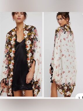 Free People Intimately Bali Wrapped In Blooms Floral Boho Kimono Festival